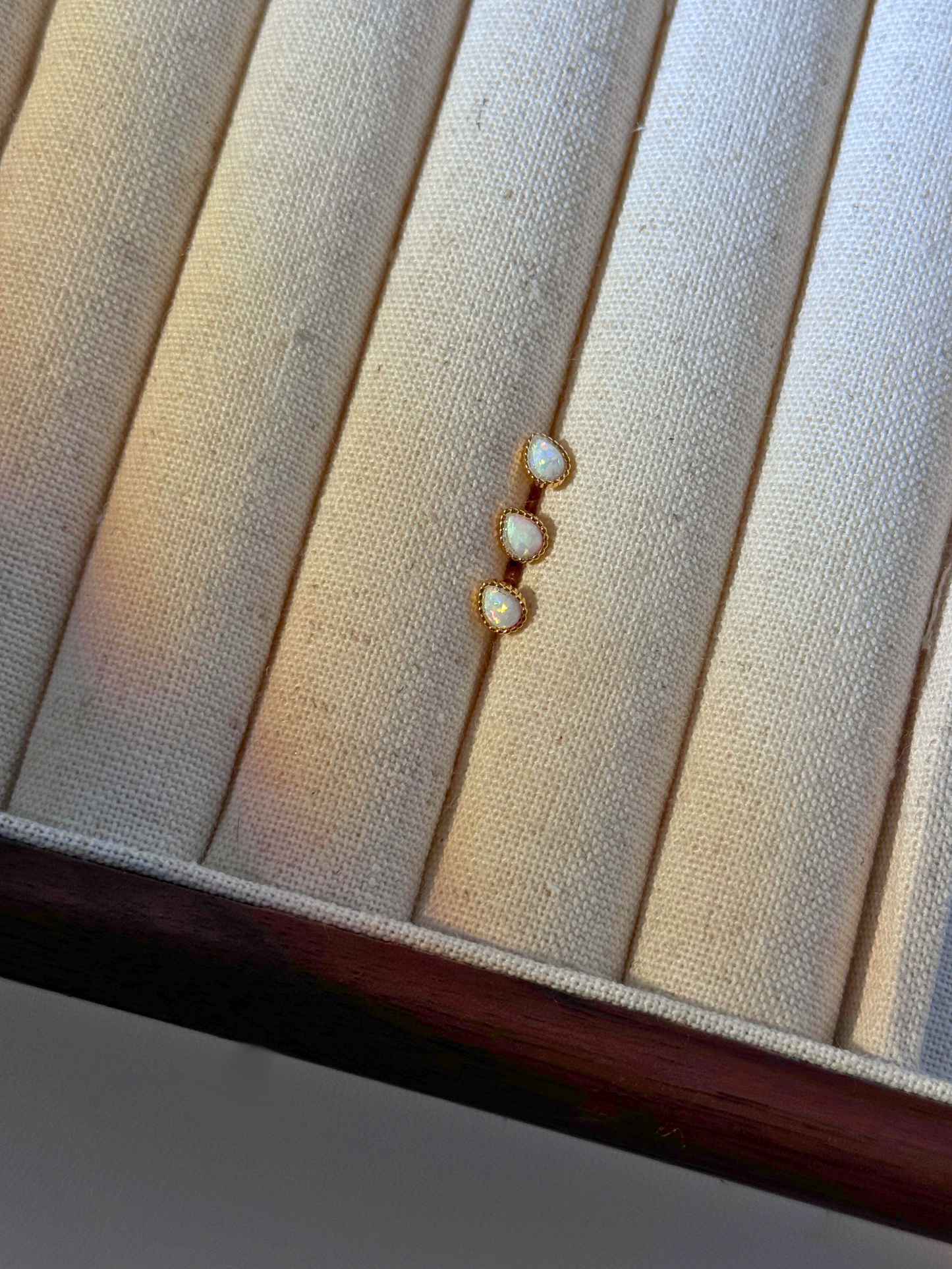 925 Silver Opal Raindrop Piercing