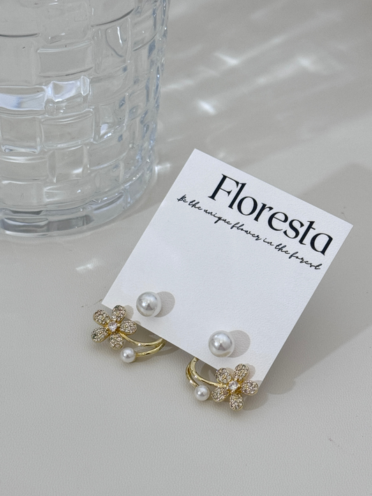 Romantic pearl on ear earrings🌸