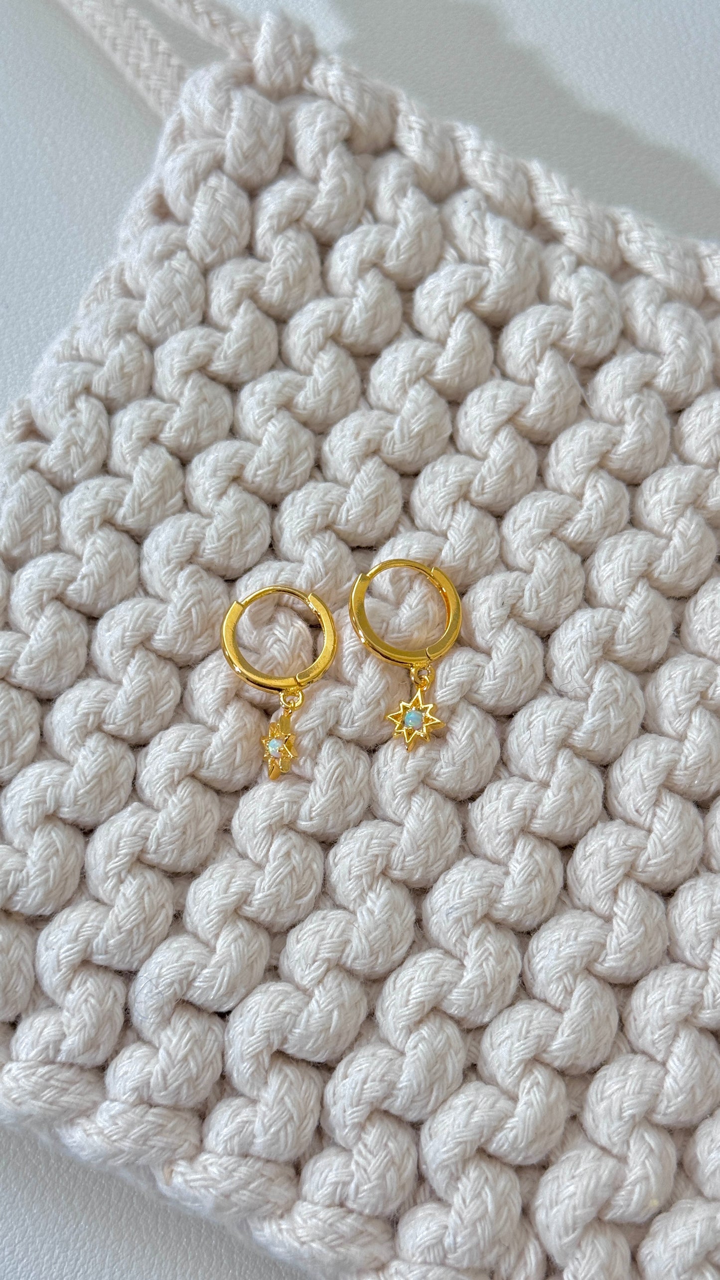 925 Silver Opal Sun Earrings