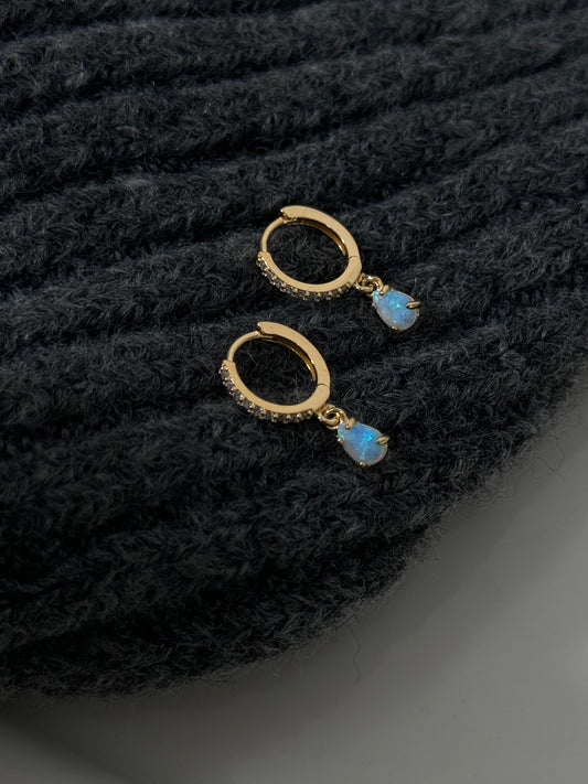 925 Silver Opal Drop Earrings