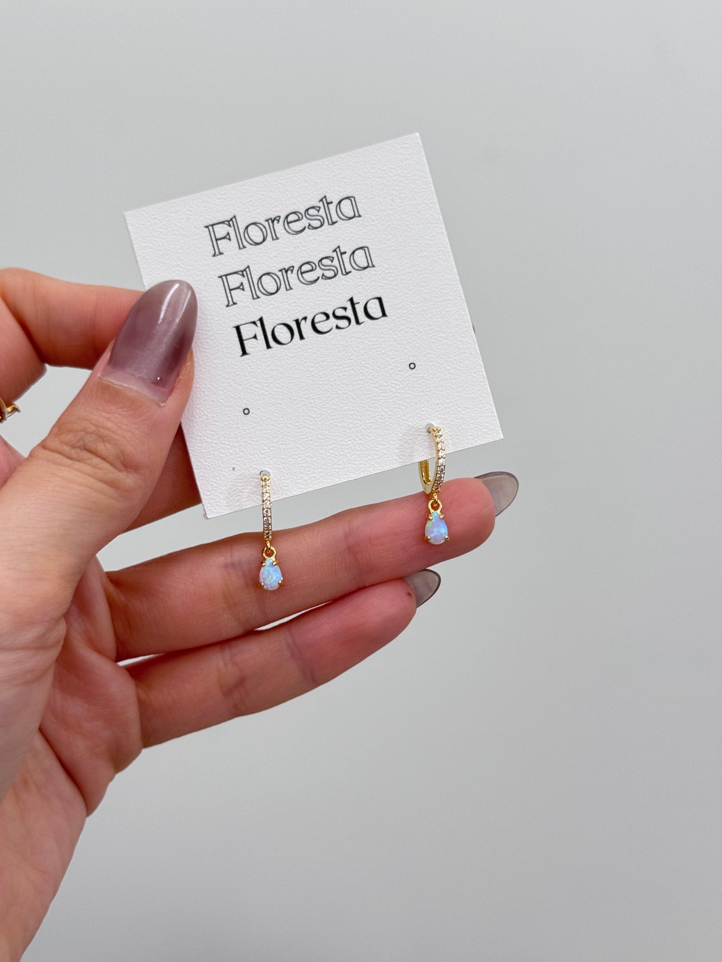 925 Silver Opal Drop Earrings