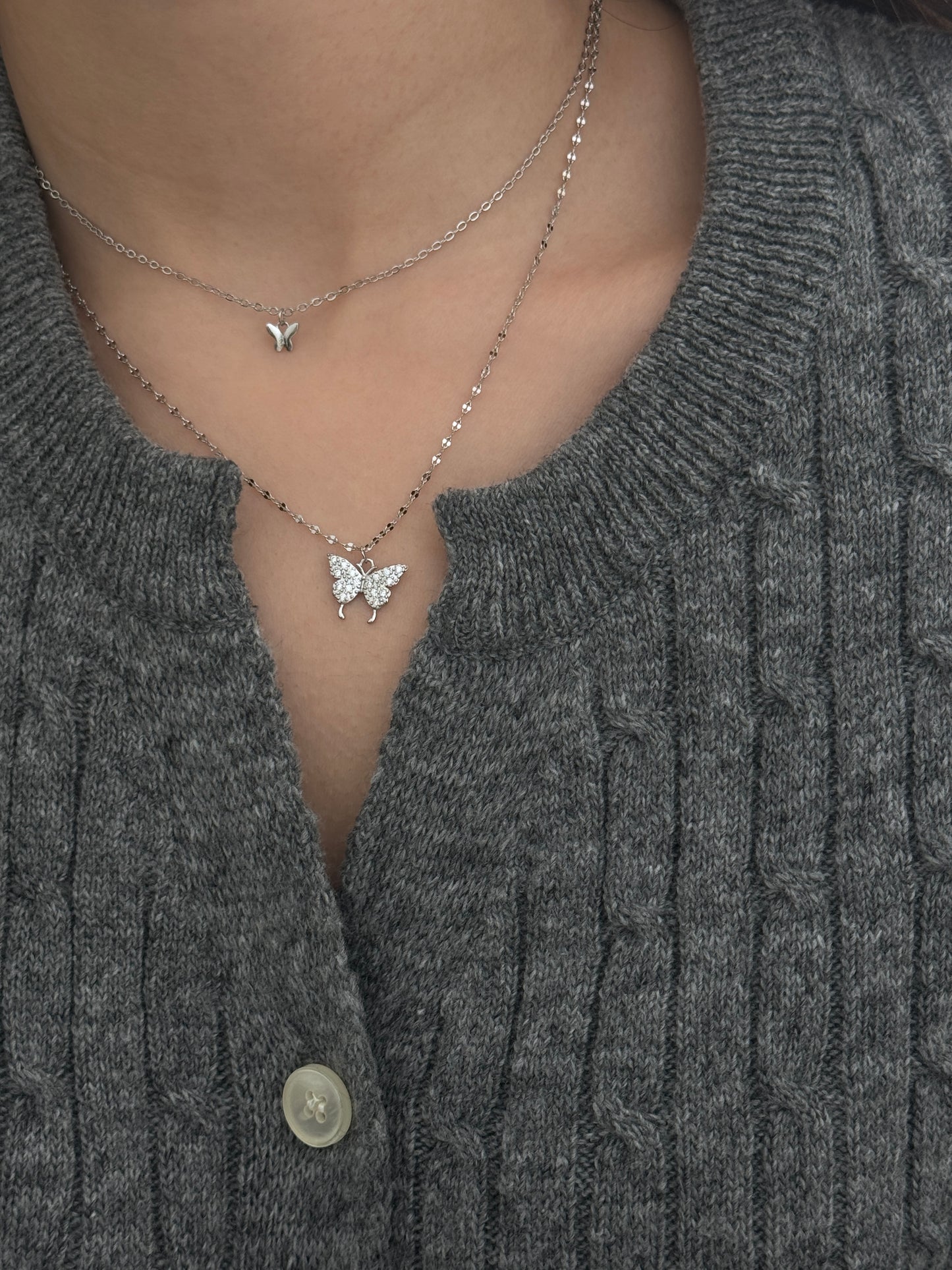 Whispering Butterfly Duet Necklace 🦋