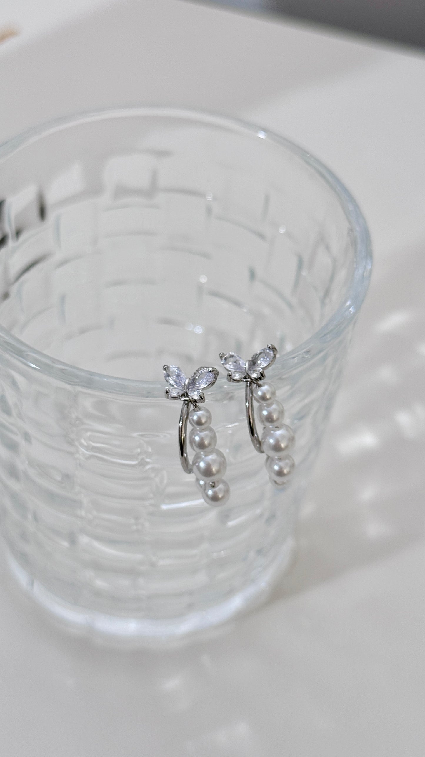 Frosted Wings Hoop Earrings