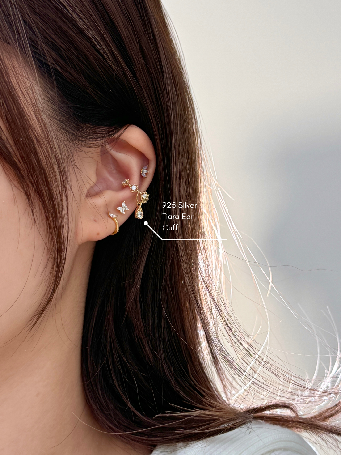 925 Silver Tiara Ear Cuff