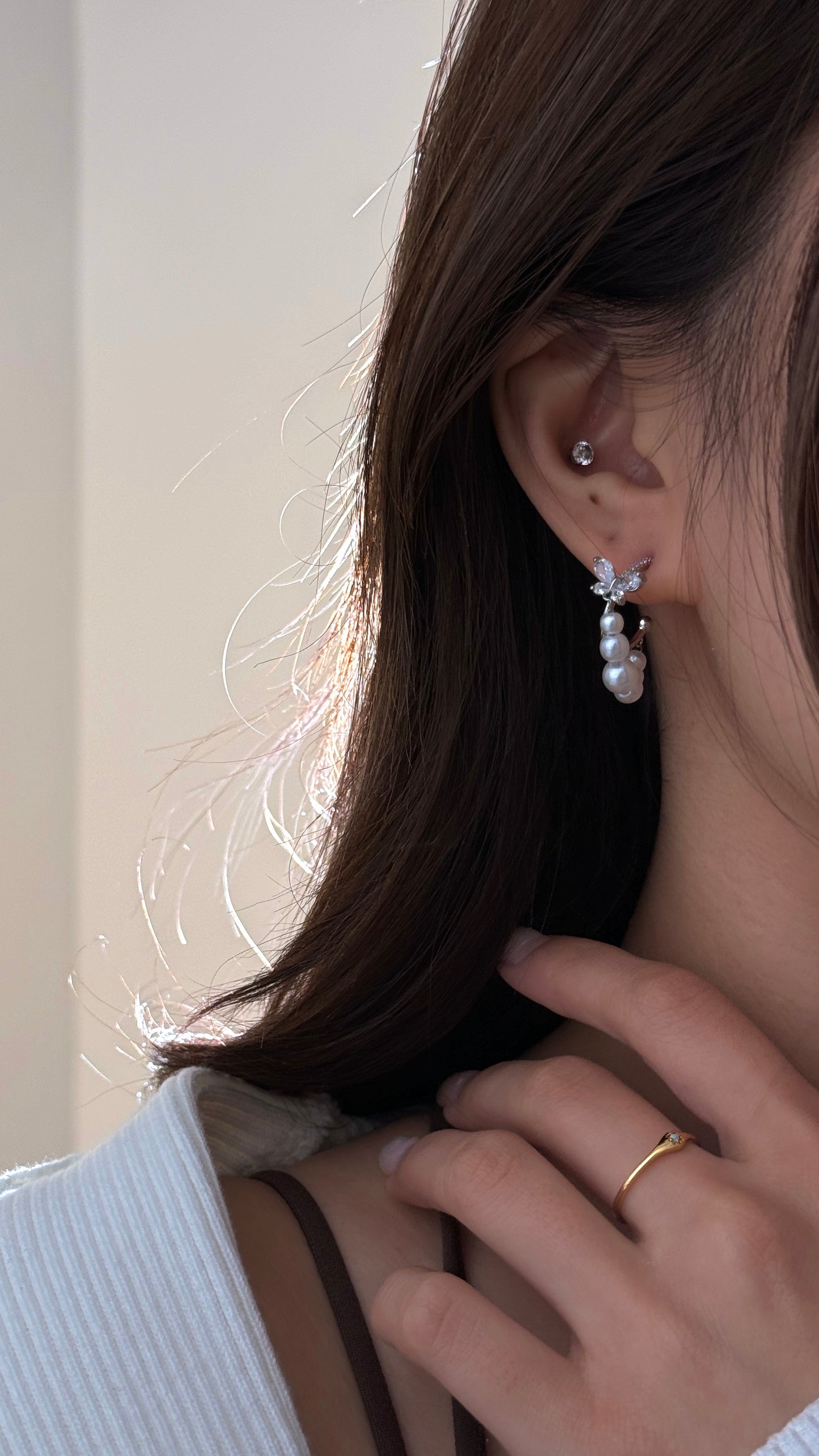 Frosted Wings Hoop Earrings