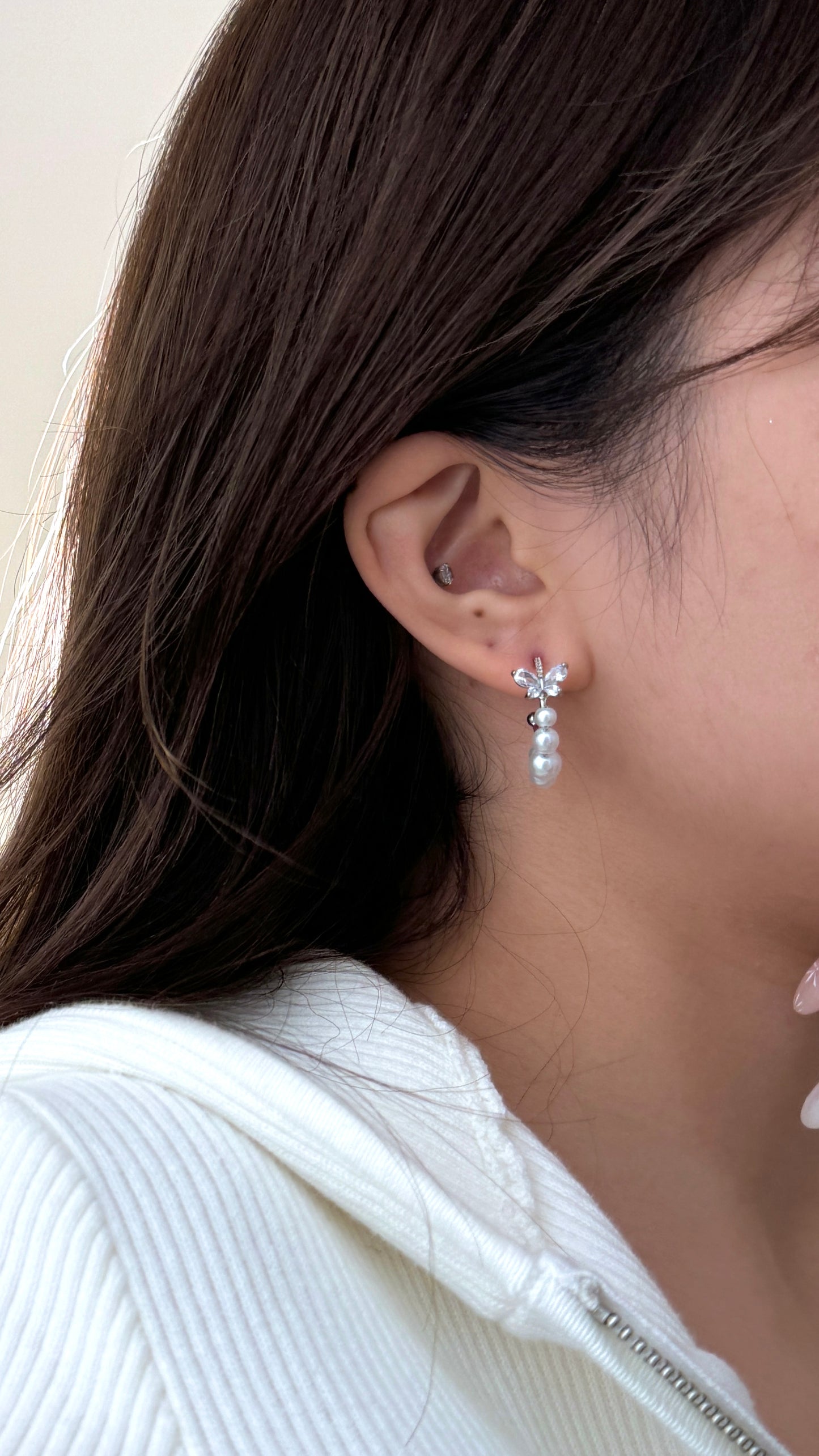 Frosted Wings Hoop Earrings