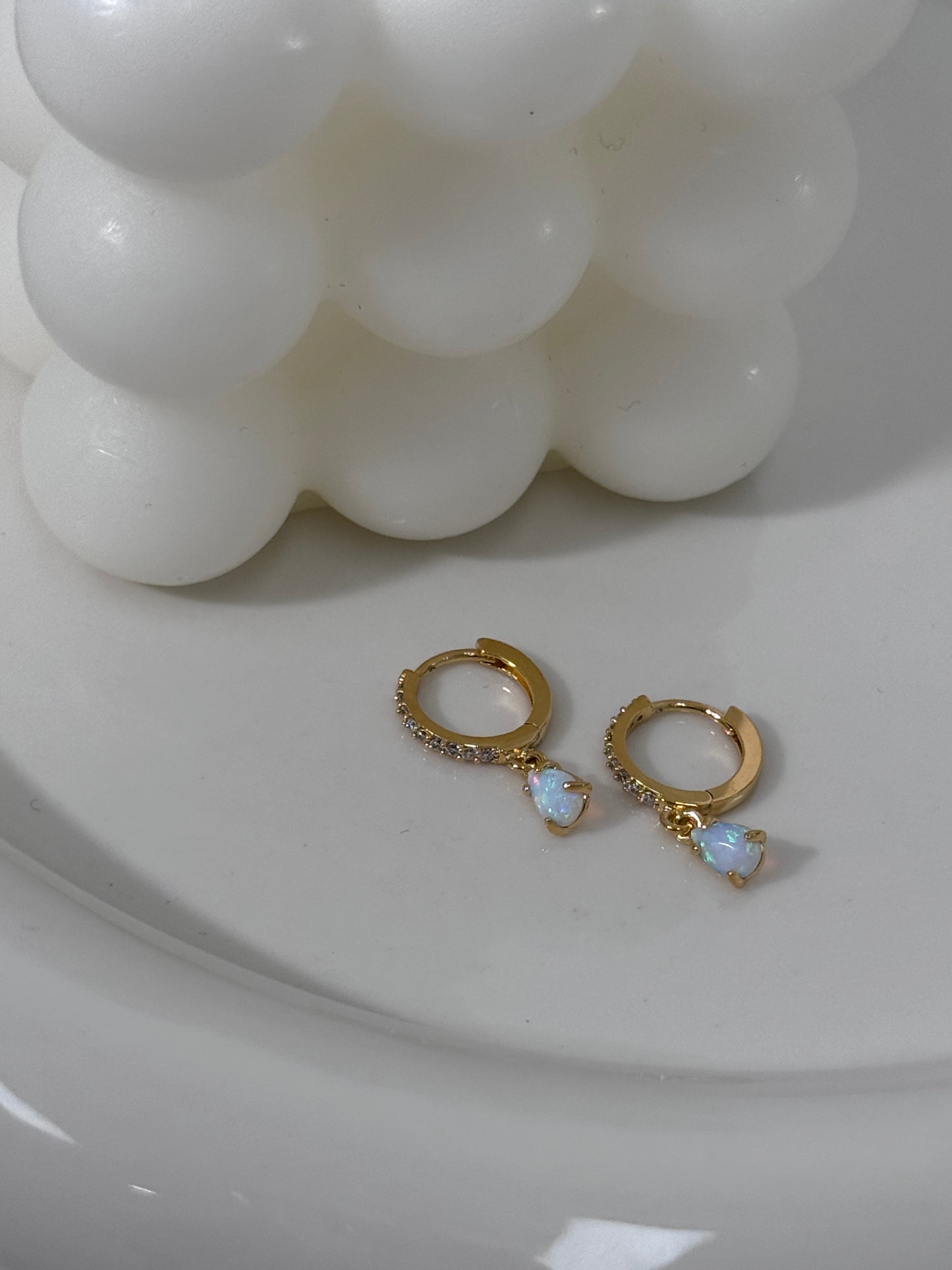 925 Silver Opal Drop Earrings