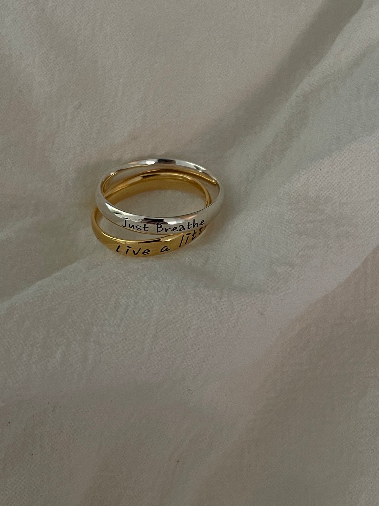 【Engraving 訂製刻字】Whisper Ring (S925/Plated 18K Gold)