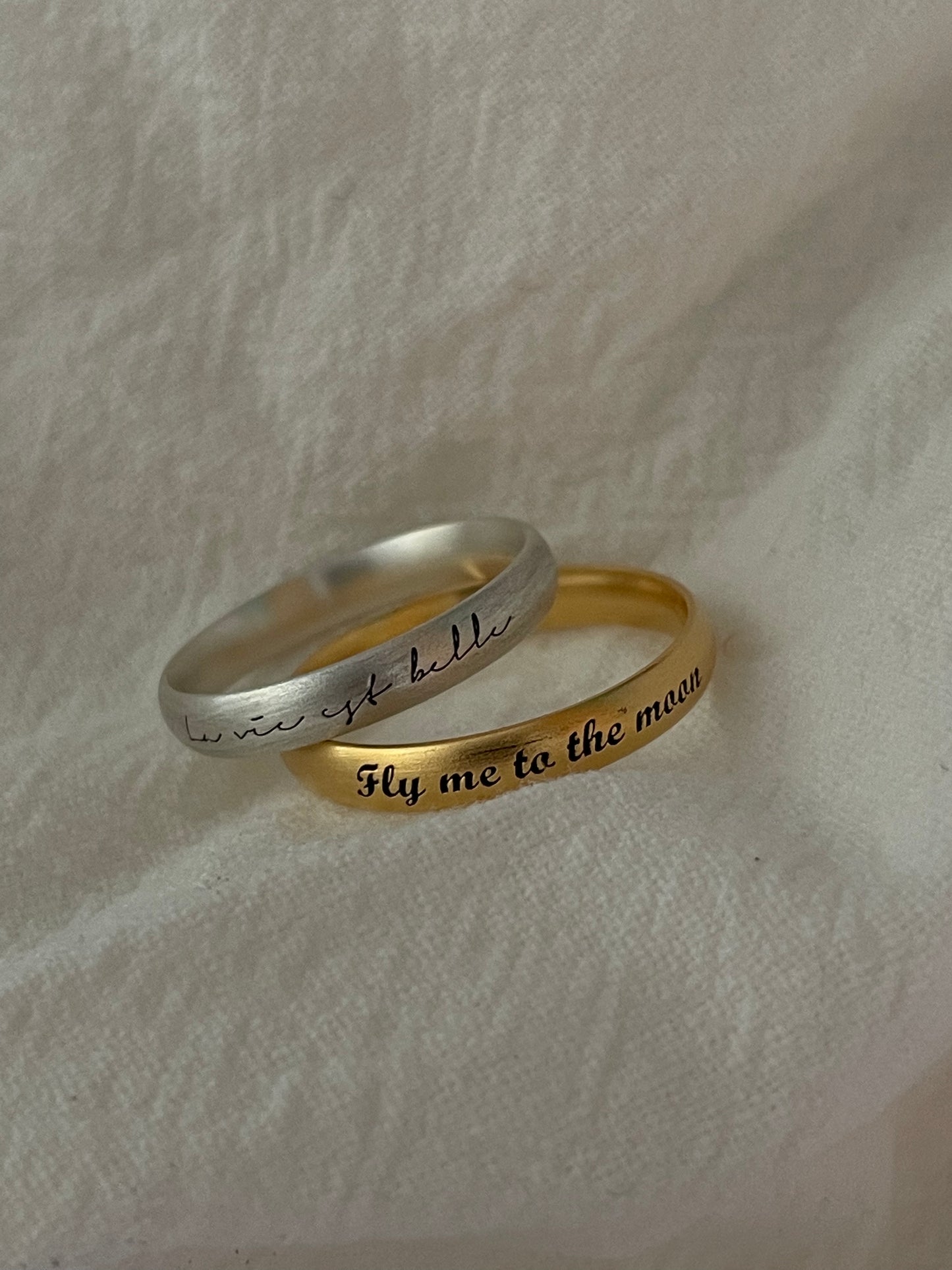 【Engraving 訂製刻字】Whisper Ring (S925/Plated 18K Gold)