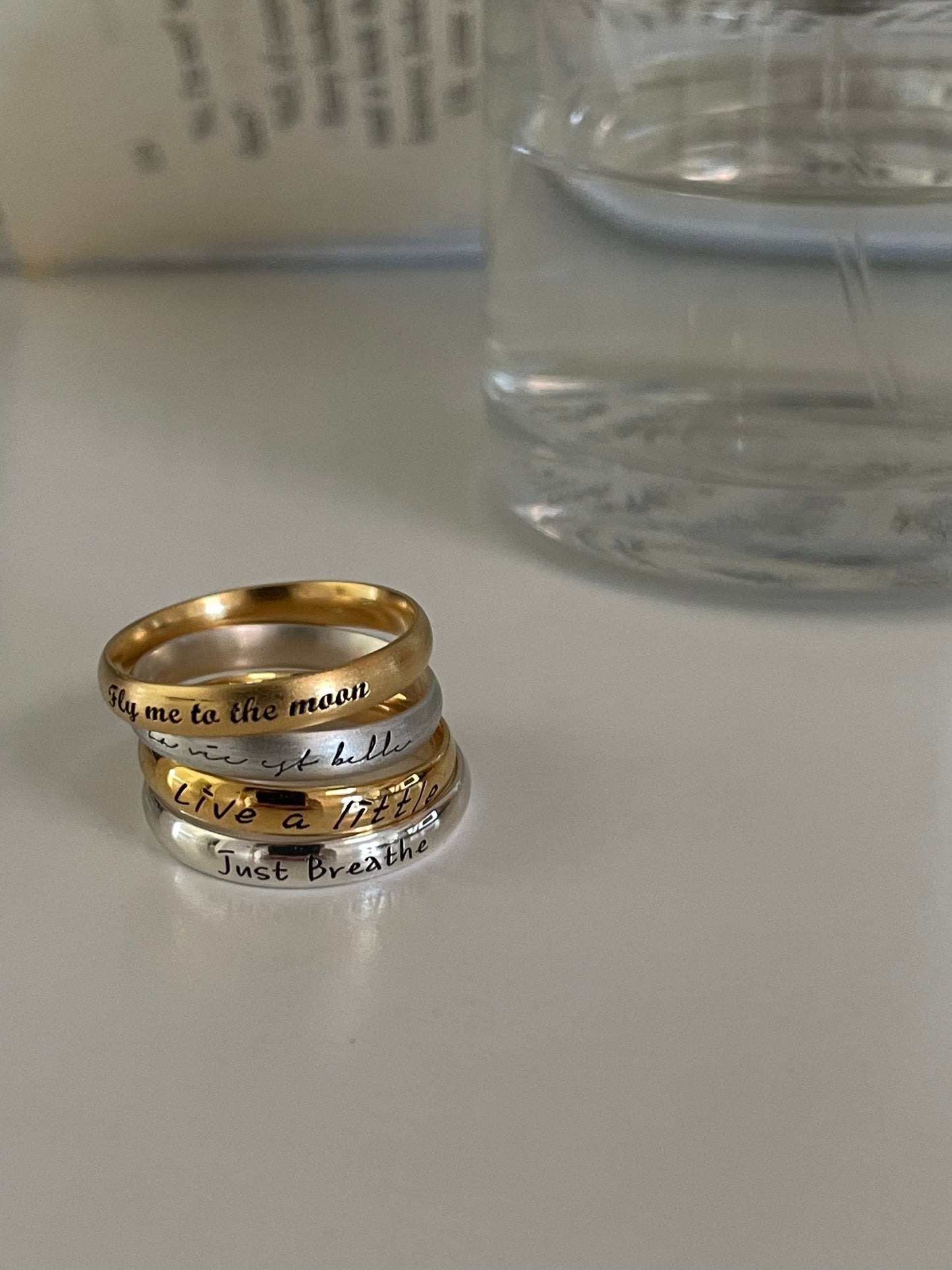 【Engraving 訂製刻字】Whisper Ring (S925/Plated 18K Gold)