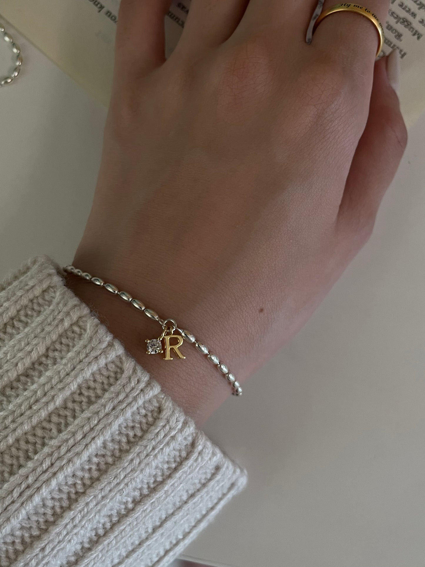 <Must Have!!> 925 Silver your initial bracelet